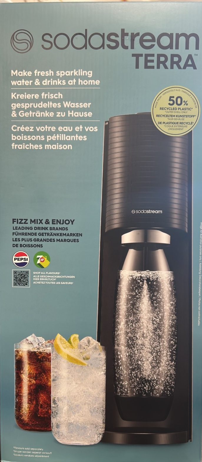 SodaStream Terra Sparkling Water Maker Fizzy Soda Carbonating Bottle Machine
