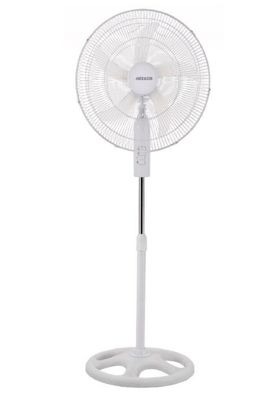 Heller 50cm Pedestal Fan Oscillating Portable Adjustable Tilt Head 3 Speed White