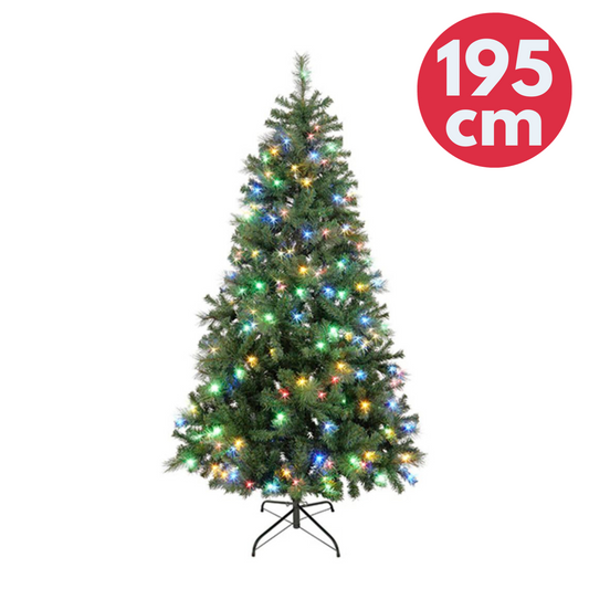 Lytworx 195cm Pre-Lit Christmas Tree Pre-Decorated Festive Xmas Indoor Display