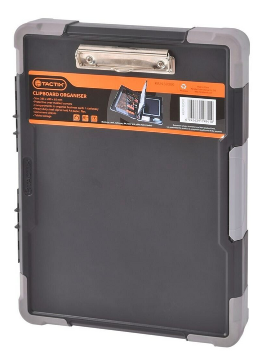Tactix Clipboard Organiser Documents Stationary Holder Protective Case Office