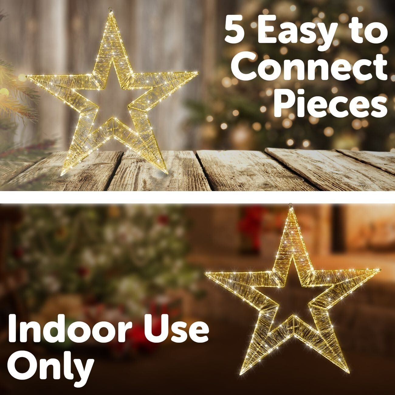 Arlec LED Metal Star Silhouette Wire Battery Powered Christmas Decoration