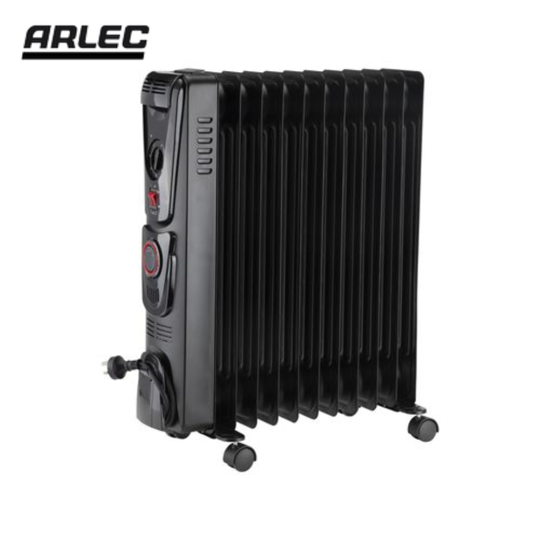 Arlec 11 Fin Oil Heater With Adjustable Thermostat 24 Hour Timer 2400W