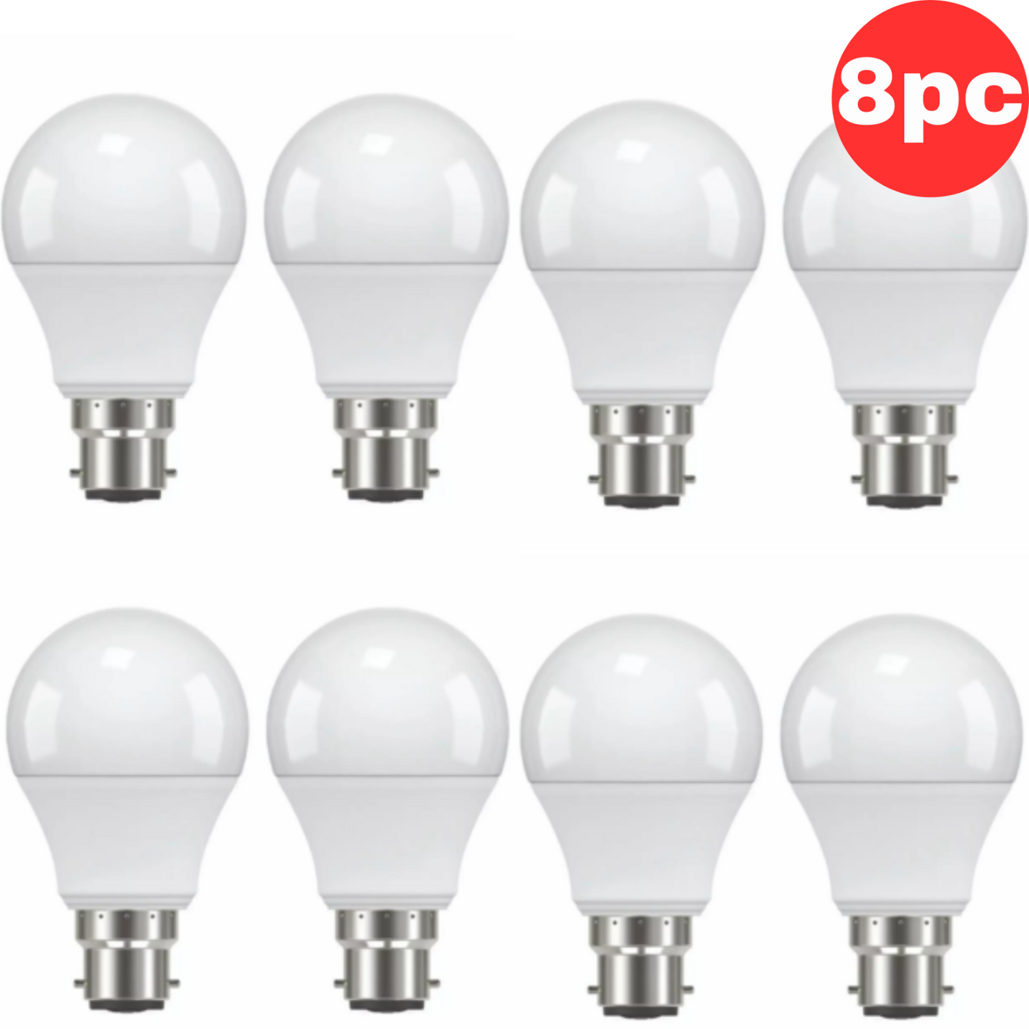Luce Bella LED Lights A60 B22 806lm Warm White 8W Lighting Bulb Globe 2 4 8 pc