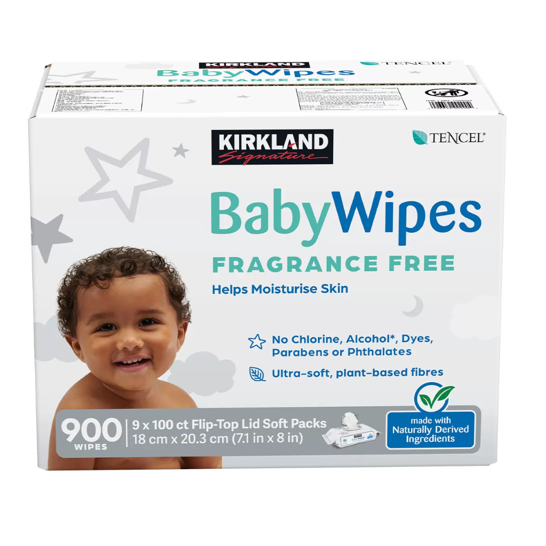 Kirkland Signature Tencel Baby Wipes Fragrance Free Towelettes 2 x 900 Pull
