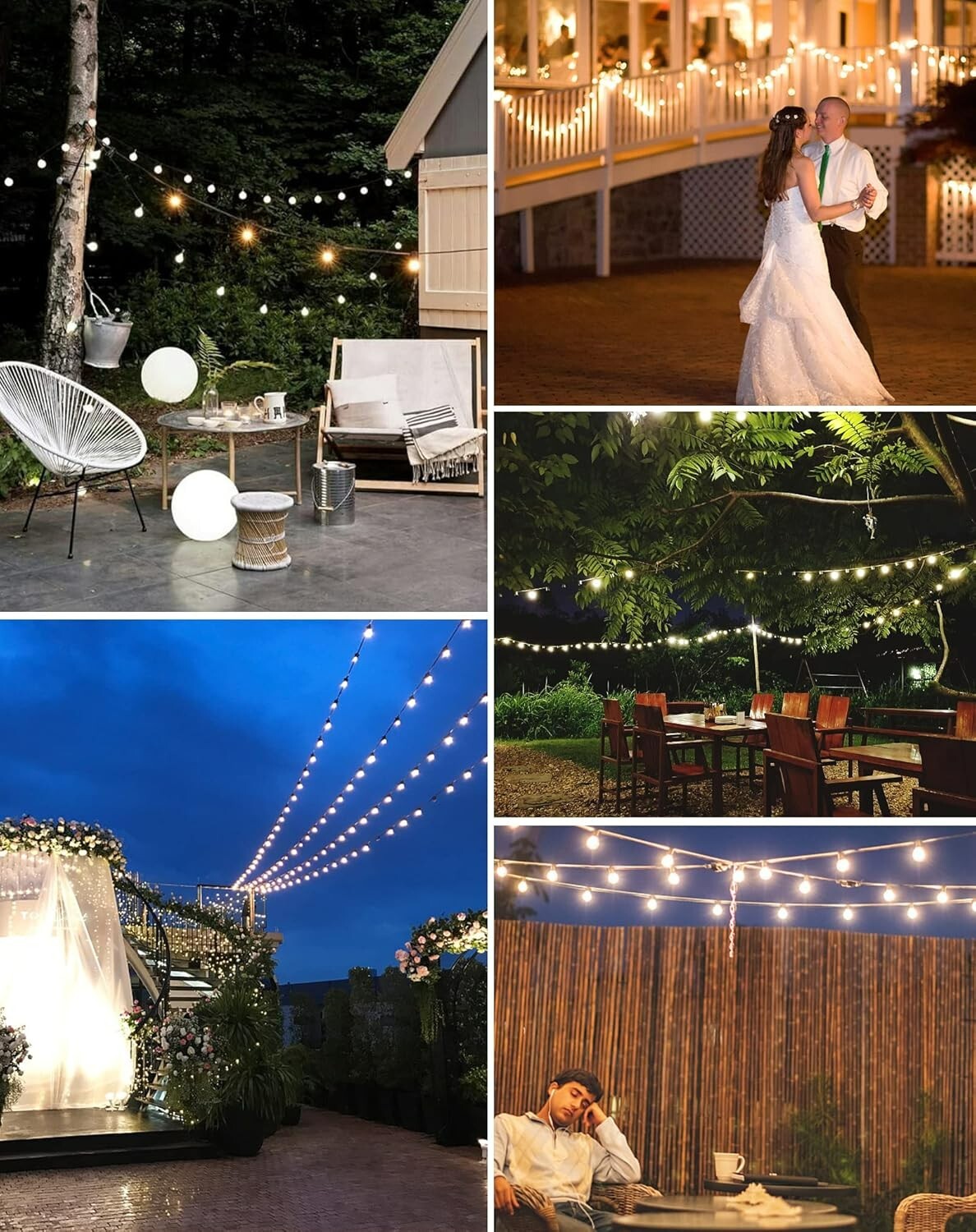 Lytworx Connectable Double Filament 10 LED Bulbs Warm White Xmas Party Lights