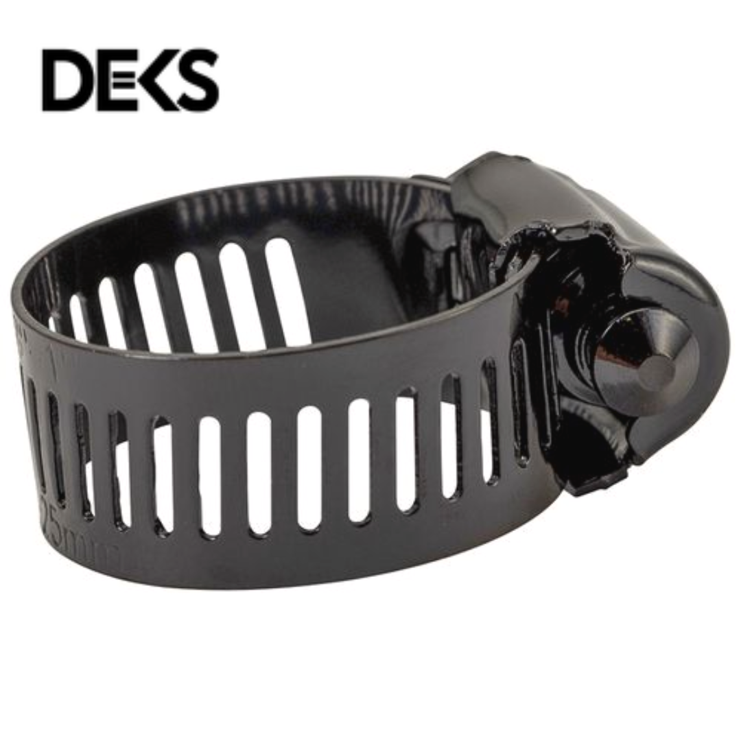 Deks  11-25mm Black Marine Grade 316 Stainless Steel Expandable Hose Clamp