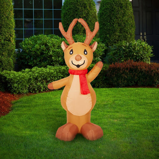 Lytworx 120cm Inflatable Santa's Reindeer Low Voltage Garden Xmas Decoration