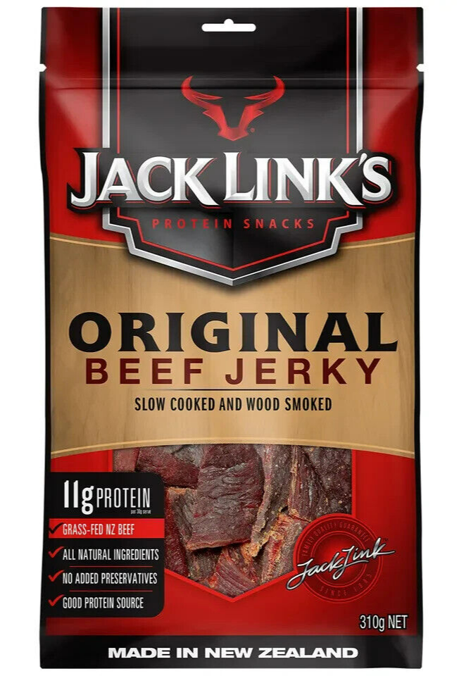 4x Jack Link's Original Beef Jerky Protein Snacks Made In New Zealand 310g