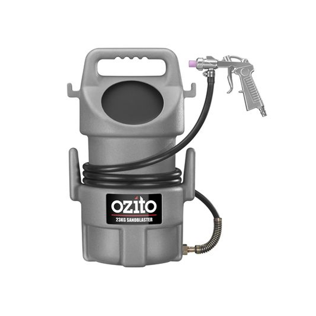 Ozito 23kg Portable Sandblaster Sand Blaster Gun Pressure Kit Paint Rust Removal