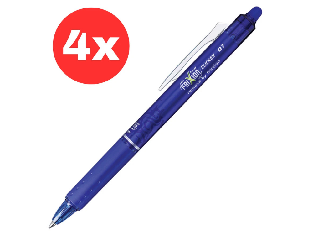 Pilot FriXion 0.7 Retractable Erasable Pen – Ball Clicker, Blue/Red/Black (1x, 2x, 4x)