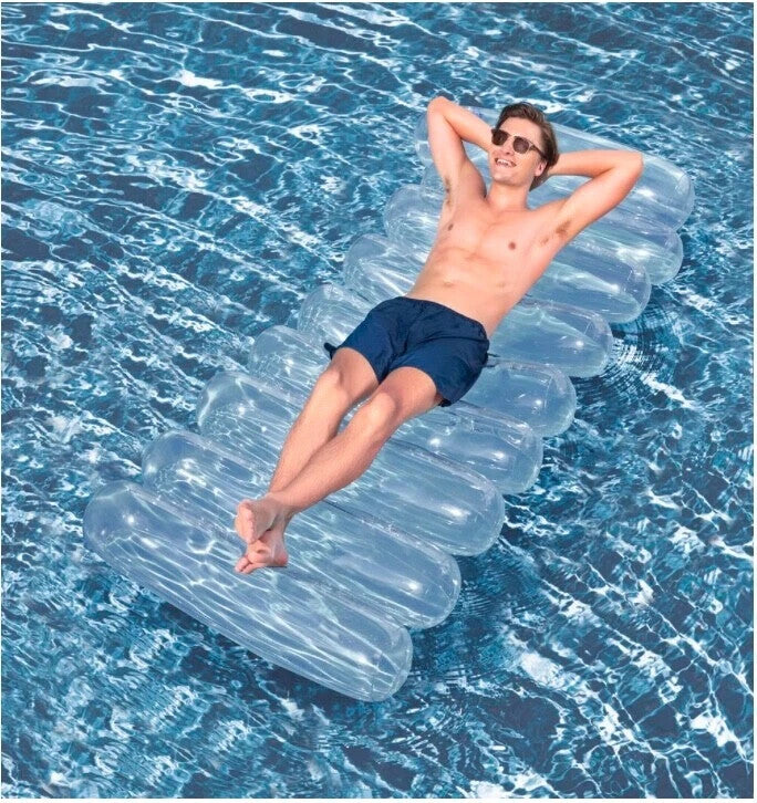 Bestway H2OGO Inflatable Float Bed Seat Lounge Clear Beach Swimming Pool 7ft