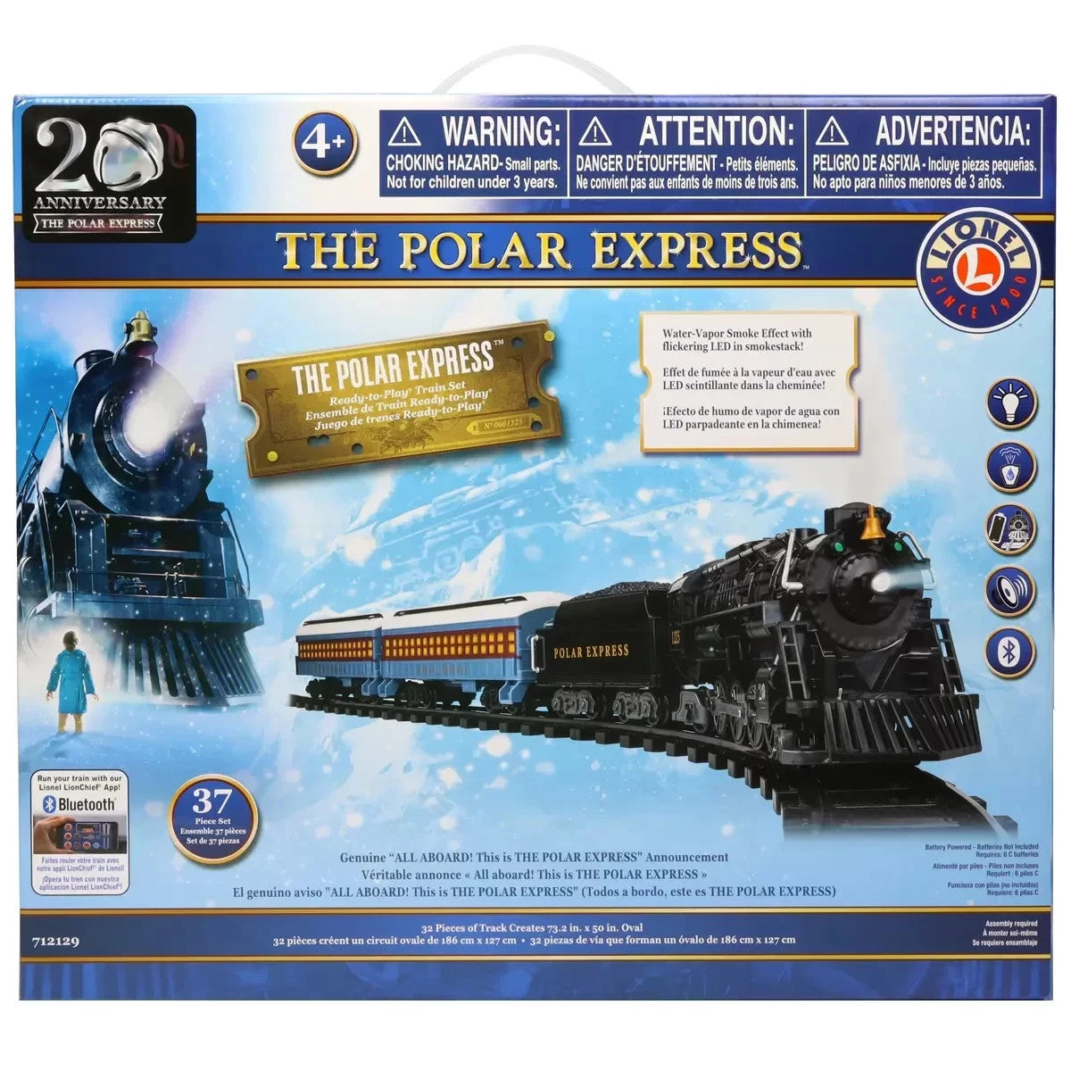 Lionel The Polar Express Train Set 37 Piece Battery with Bluetooth Ready-to-Play