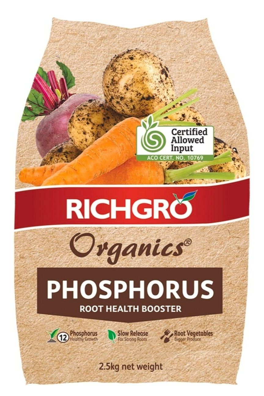 Richgro 2.5kg Organics Phosphorus Root Vegetable Health Booster Fertiliser