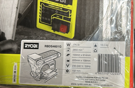 Ryobi Belt and Disc Sander 370W 150mm Adjustable Sanding Tool Bench-top Machine