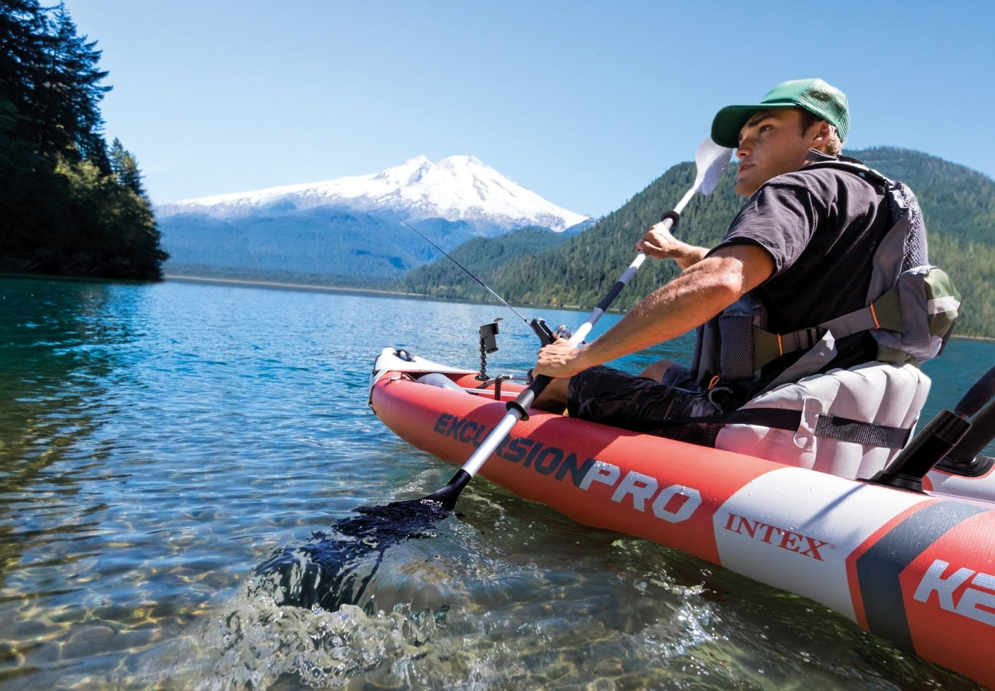 Intex Excursion Pro K2 Inflatable Kayak Canoe River Lake Boat Water Sport Oars