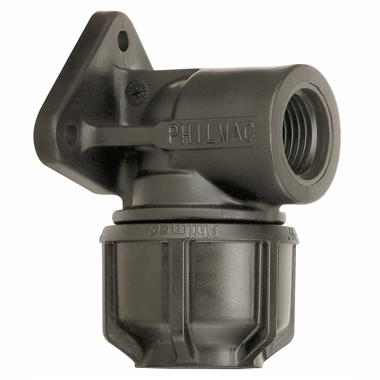 Philmac Metric Pipe Wall Plate Elbow 25mmx1/2" Poly x FI BSP