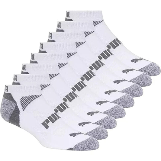 Puma Men's No Show Sock CoolCell Casual Sport Socks Size 13-15 White 8 Pack
