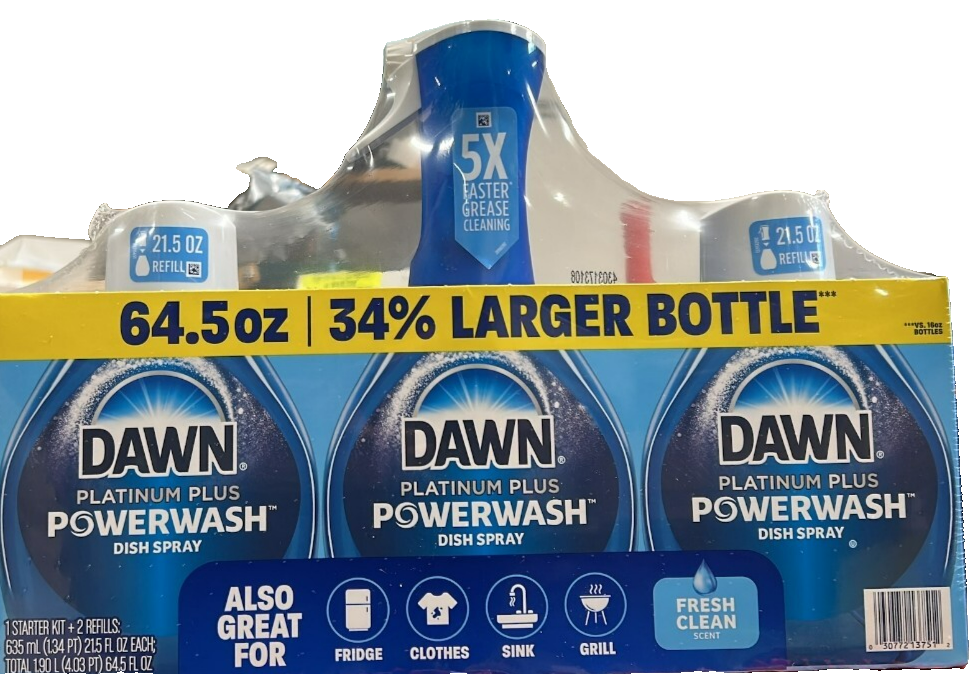 Dawn Dishwashing Platinum Powerwash Dish Spray Soap Cleaner Starter Pack Refill