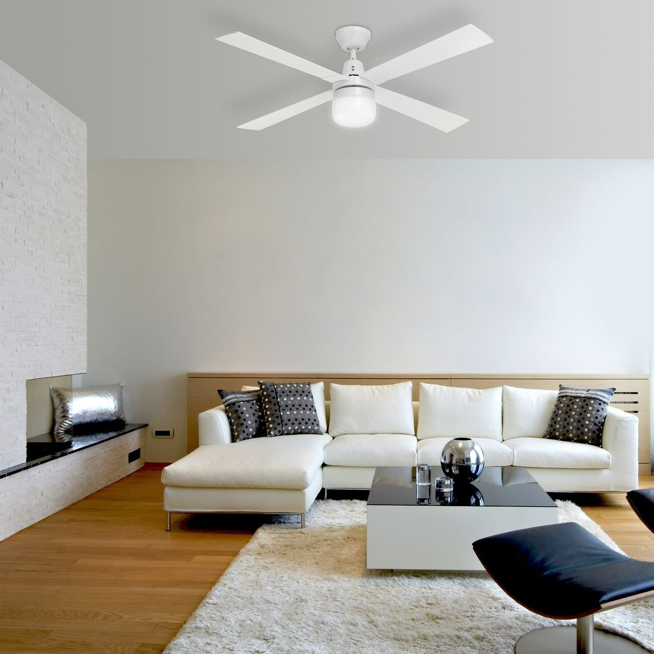 Arlec Ceiling Fan Clipper LED Light 4 Blade 120cm White 240V