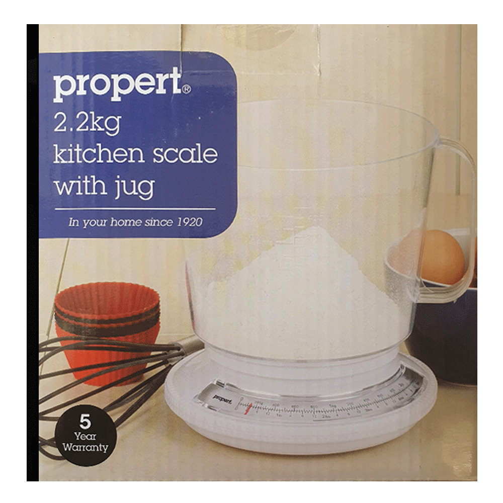 Propert Kitchen Scale with Jug 2.2 Kg Food Dial Weighing Machine Dishwasher Safe