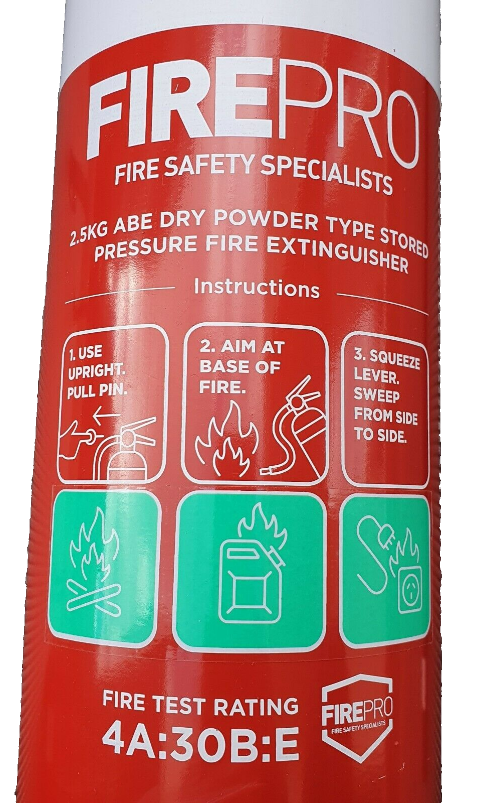 FirePro 2.5kg Fire Extinguisher Dry Powder Car Boat Home Caravan Pro W/ Bracket