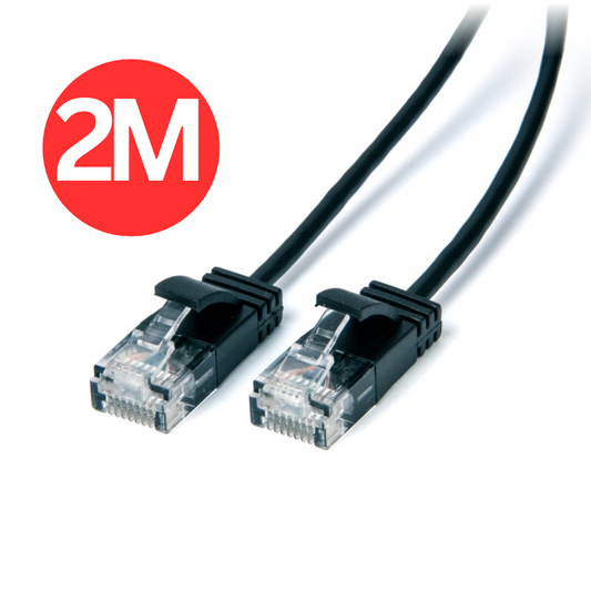 Laser Ultra Slim Cat6 Network Cable 2M NBN Modem LAN Router Connector Black