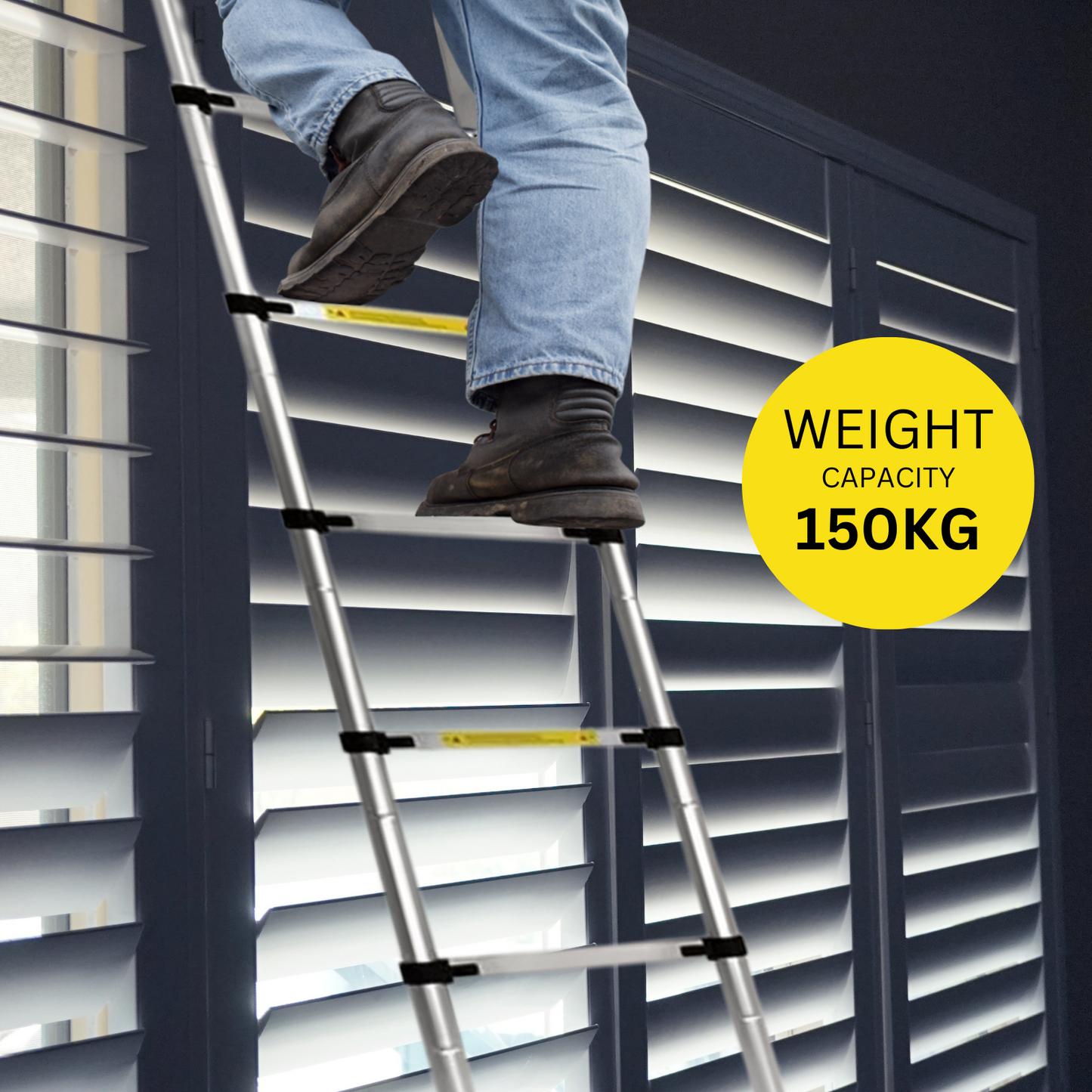 Katashi Telescopic Ladder 4.1m Step Aluminium Extension Portable