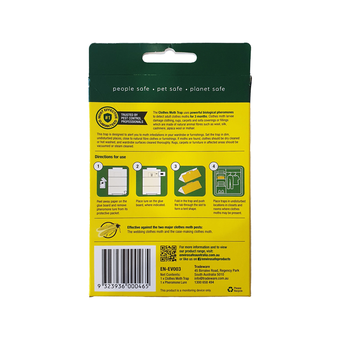 EnviroSafe Professional Clothes Moth Trap Lure Non Toxic Safe DIY Last 3 Month