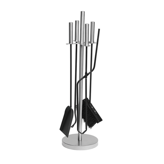Jumbuck 4 Piece Fire Tool Set Compact Shovel Brush Shovel Tongs Rake Stand