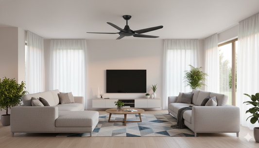 Mercator Gladis 130cm Ceiling Fan 5 Blade Indoor Living Room 3 Speed Black