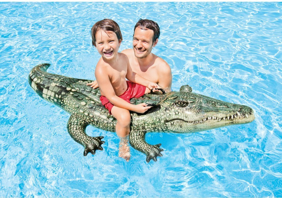 Intex Realistic Gator Ride-On Pool Float Inflatbale Swimming Kids Toy Outdoor
