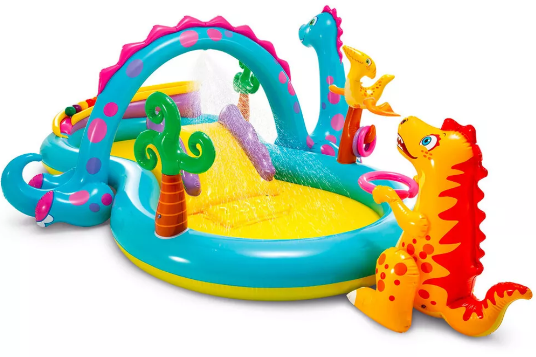 Intex Inflatable Water Slide Dinoland Play Center Sprayer Kids Swimming Dinosaur