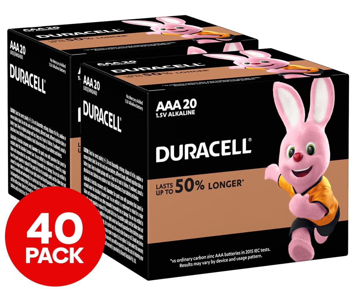 2x Duracell Coppertop AAA Batteries 20-Pack Long Lasting Geniune 1.5V Alkaline
