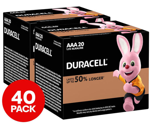 2x Duracell Coppertop AAA Batteries 20-Pack Long Lasting Geniune 1.5V Alkaline