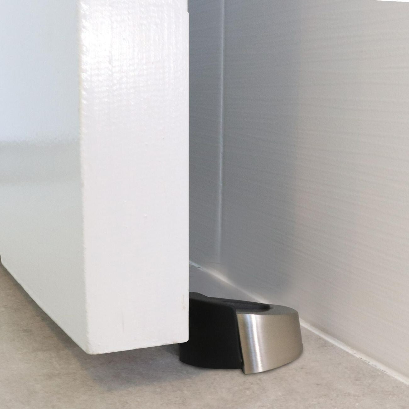 Adoored Door Stopper Half Rubber Floor Heavy Duty Home Office Chrome 45mm