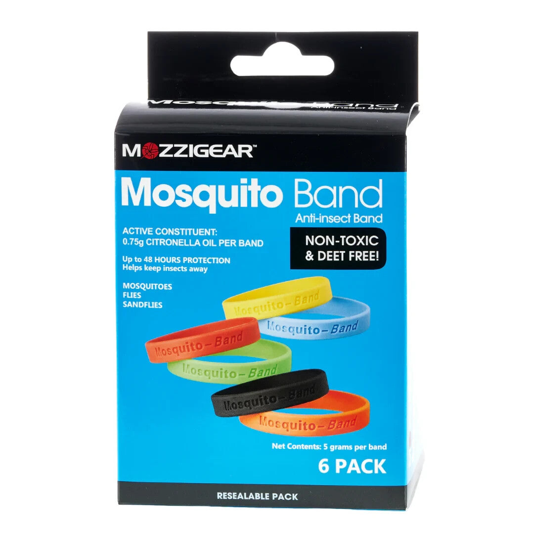 Mozzigear Mosquito Repellent Wrist Band Camping Hiking Insect Repelller 6 Pack