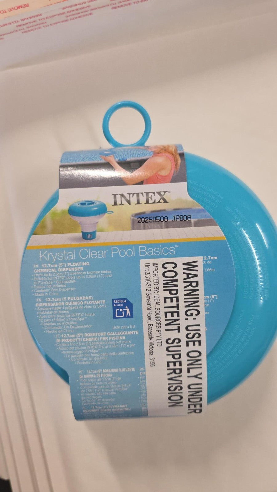 Intex Floating Chemical Chlorine Dispenser for Pool Spa Hot Tub Jet Massage