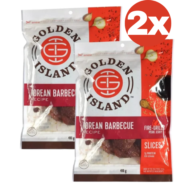 2x Golden Island Korean Barbecue Recipe Fire Grilled Pork Jerky Dried Meat 410g