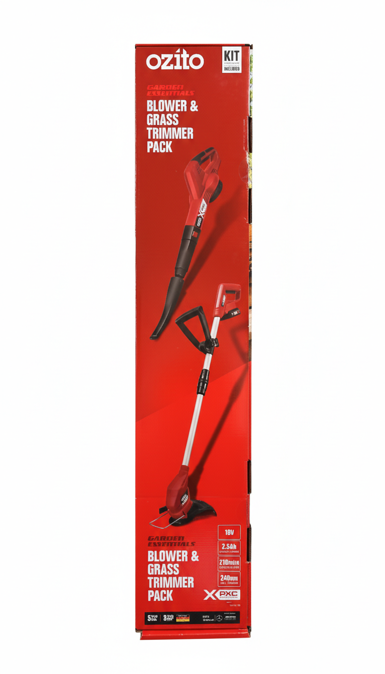 Ozito PXC Cordless Blower Grass Trimmer Battery Charger Kit 18V Lawn Garden Tool