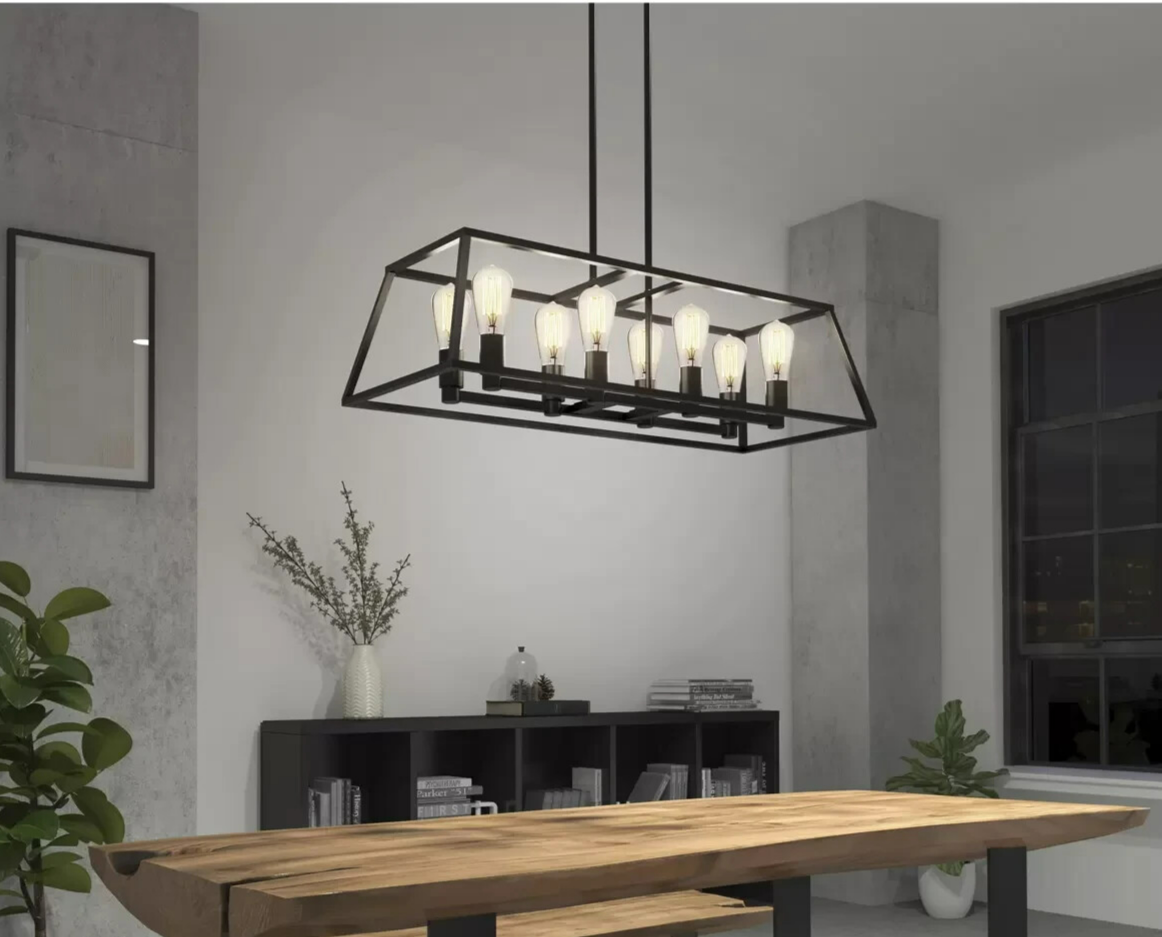 Artika Carter Long 8 Pendant Light Chandelier Dining Kitchen Ceiling Hanging