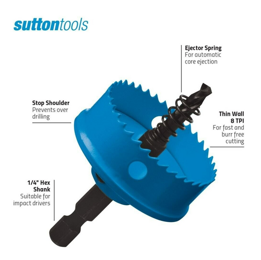 Sutton 20mm Bi-Metal Hole Saw Cutter Tools Impact Wood Timber Woodworking Tool