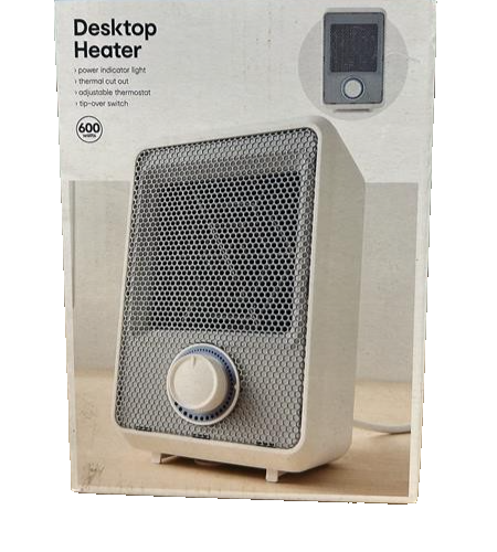 Desktop Mini Electric Heater Portable Small Room Warmer Office Table 600W Blue