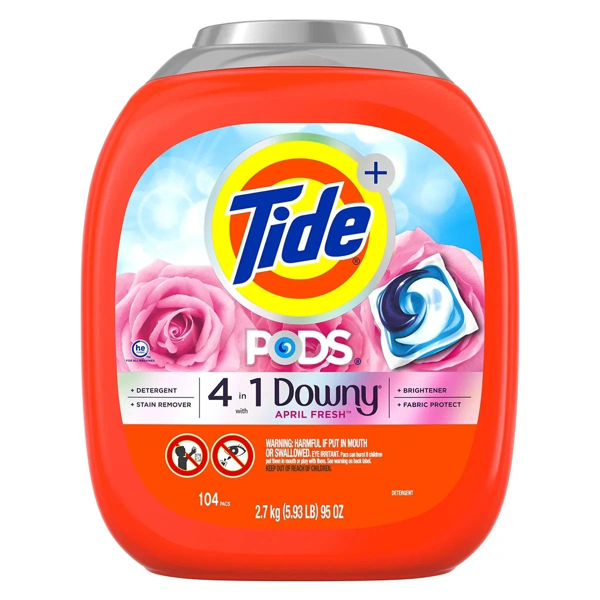 Tide Laundry Detergent Pods With Downy April Fresh Washing Machin1e 104 Count
