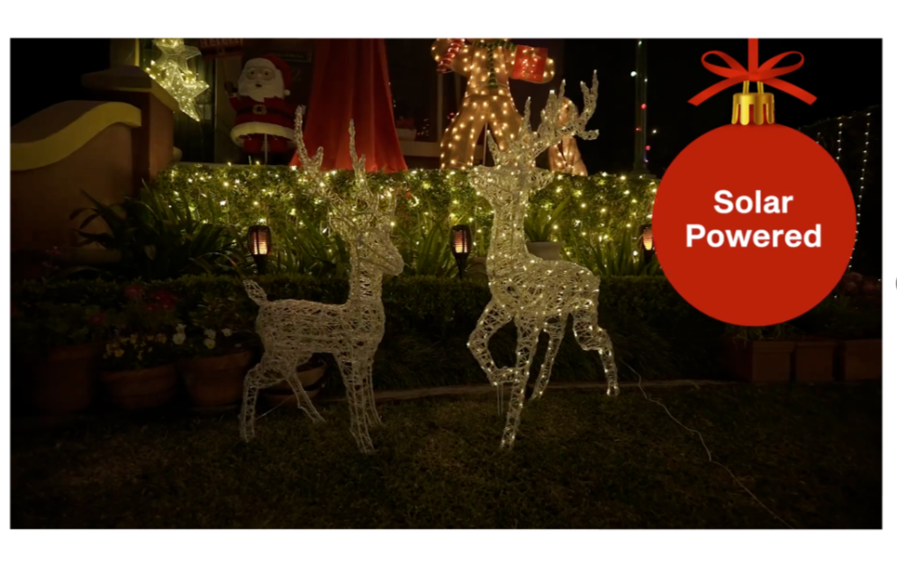 Lytworx Standing Reindeer Statue Christmas Festive Solar Warm White 85cm