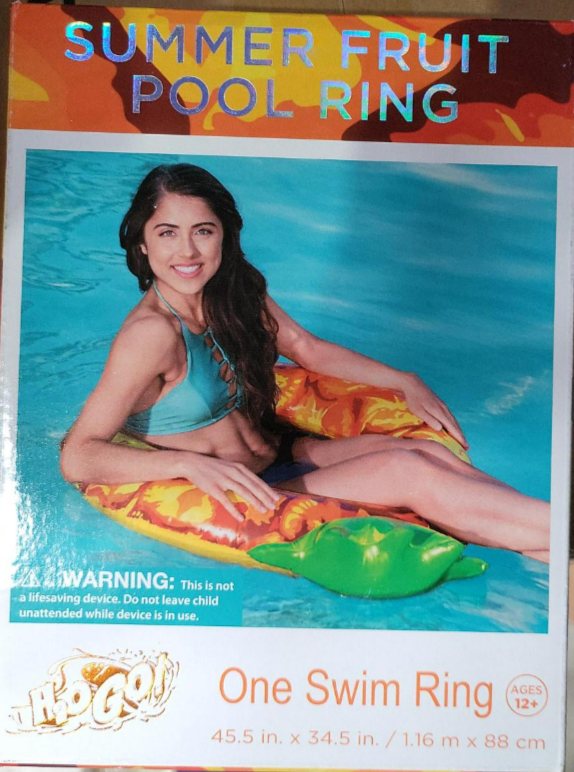 H2OGO Inflatable Summer Fruit Pool Ring Swim Float Rafts Blow Up Kids Adult Toy