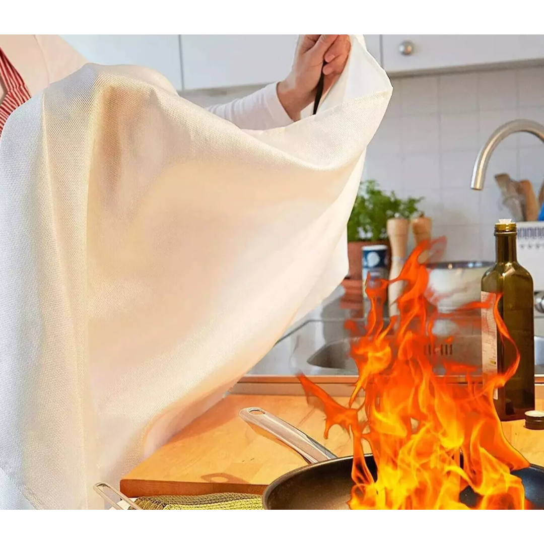 Fire Blanket 1mx1m For Home Kitchen Office Caravan Emergency Flame Extinguisher