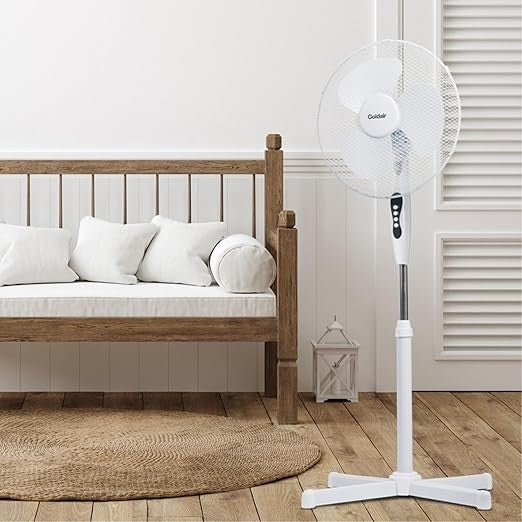 Goldair 40cm Pedestal Fan Oscillating Portable Adjustable Tilt Head 3 Speed
