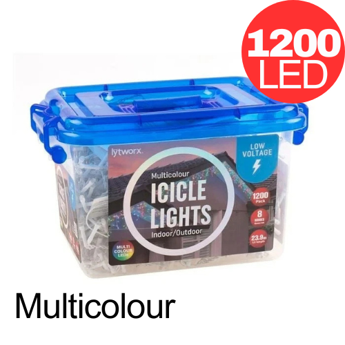 Lytworx Christmas Lights 1200 Multicolour LED Icicle Decoration 8 Mode Functions