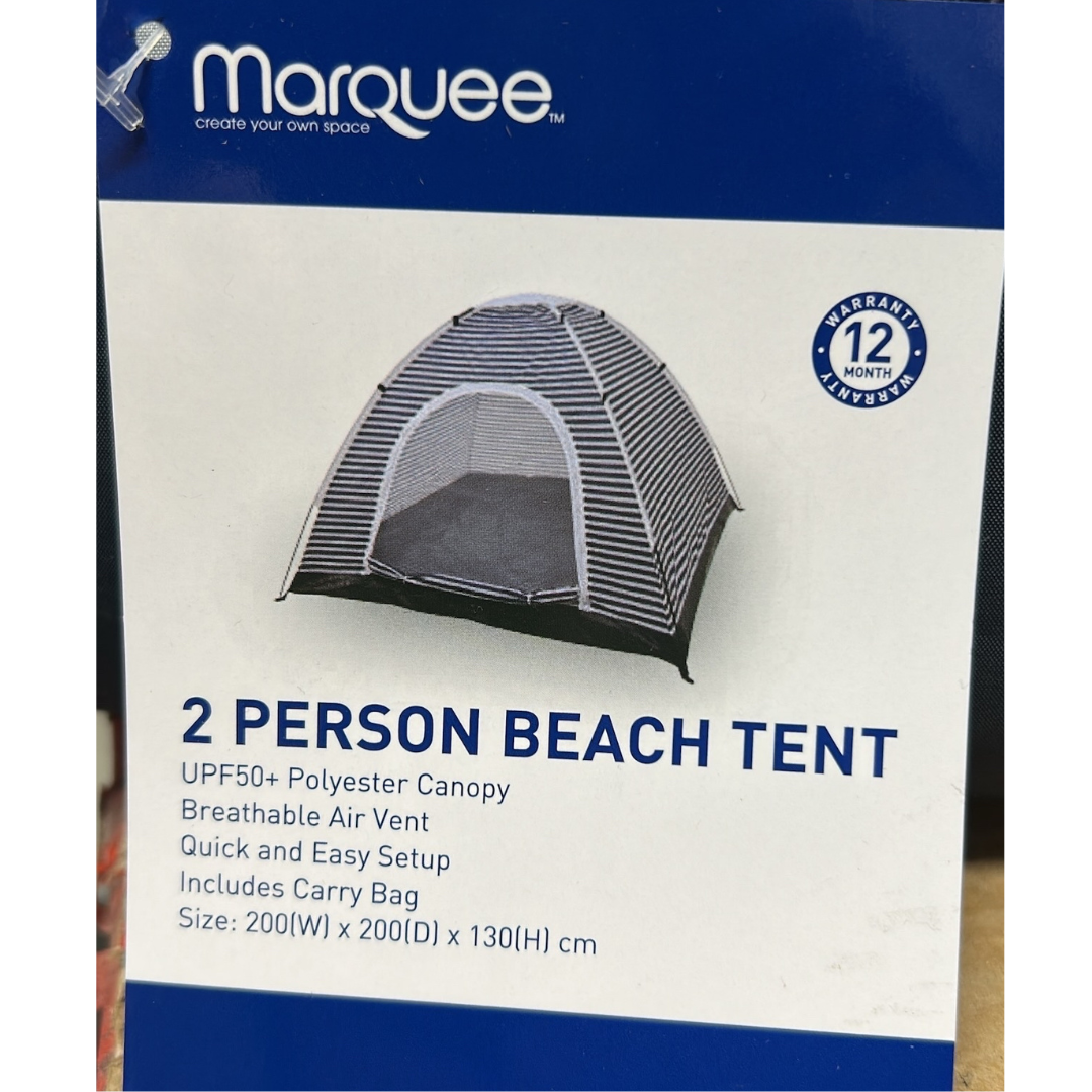 Marquee 2 Person Beach Tent UV with Carry Bag Portable Shelter Breathable Canopy