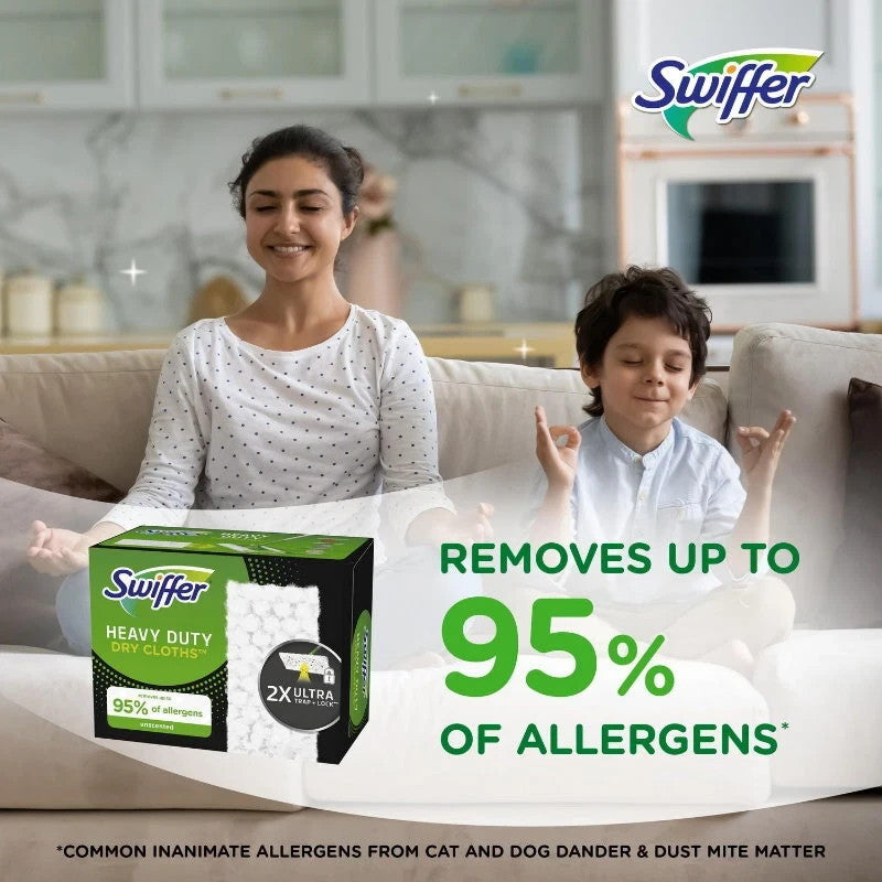 Swiffer Sweeper Heavy Duty Dry Floor Cleaner Cloths Unscented 3D Fibers 50ct